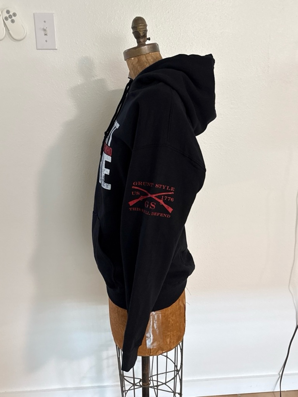 NWT Grunt Style Black 'Support Serve' Patriotic Hoodie Sizes S, M , XL & XXL - Picture 4 of 8